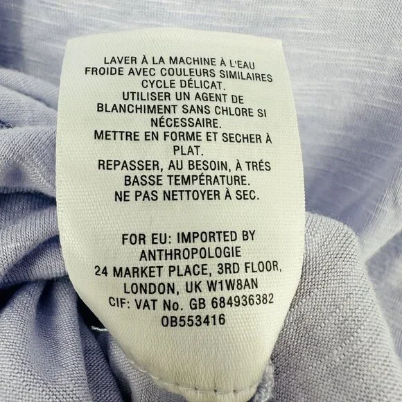 Anthropologie Deletta Light Purple Long Sleeve V-Neck Stretch Crochet Top Size S - Picture 9 of 10